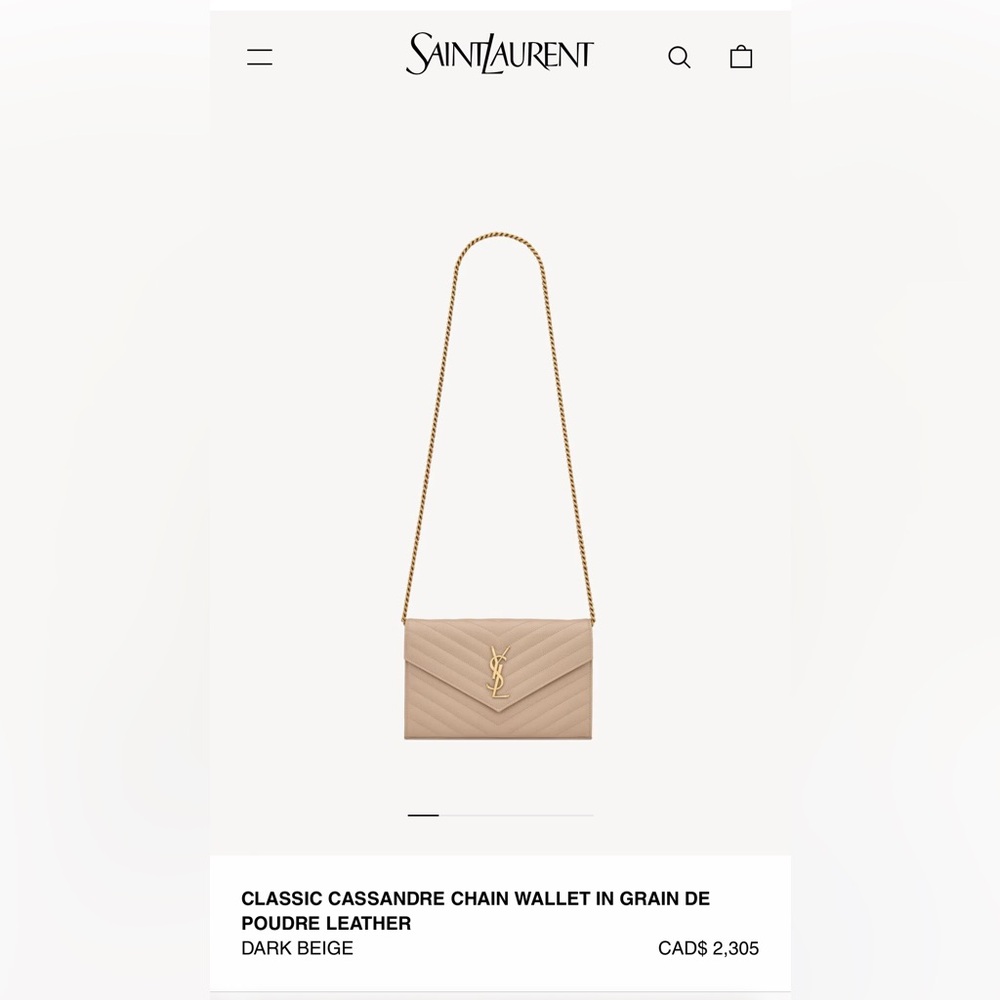 Saint Laurent Dark Beige Chain Wallet